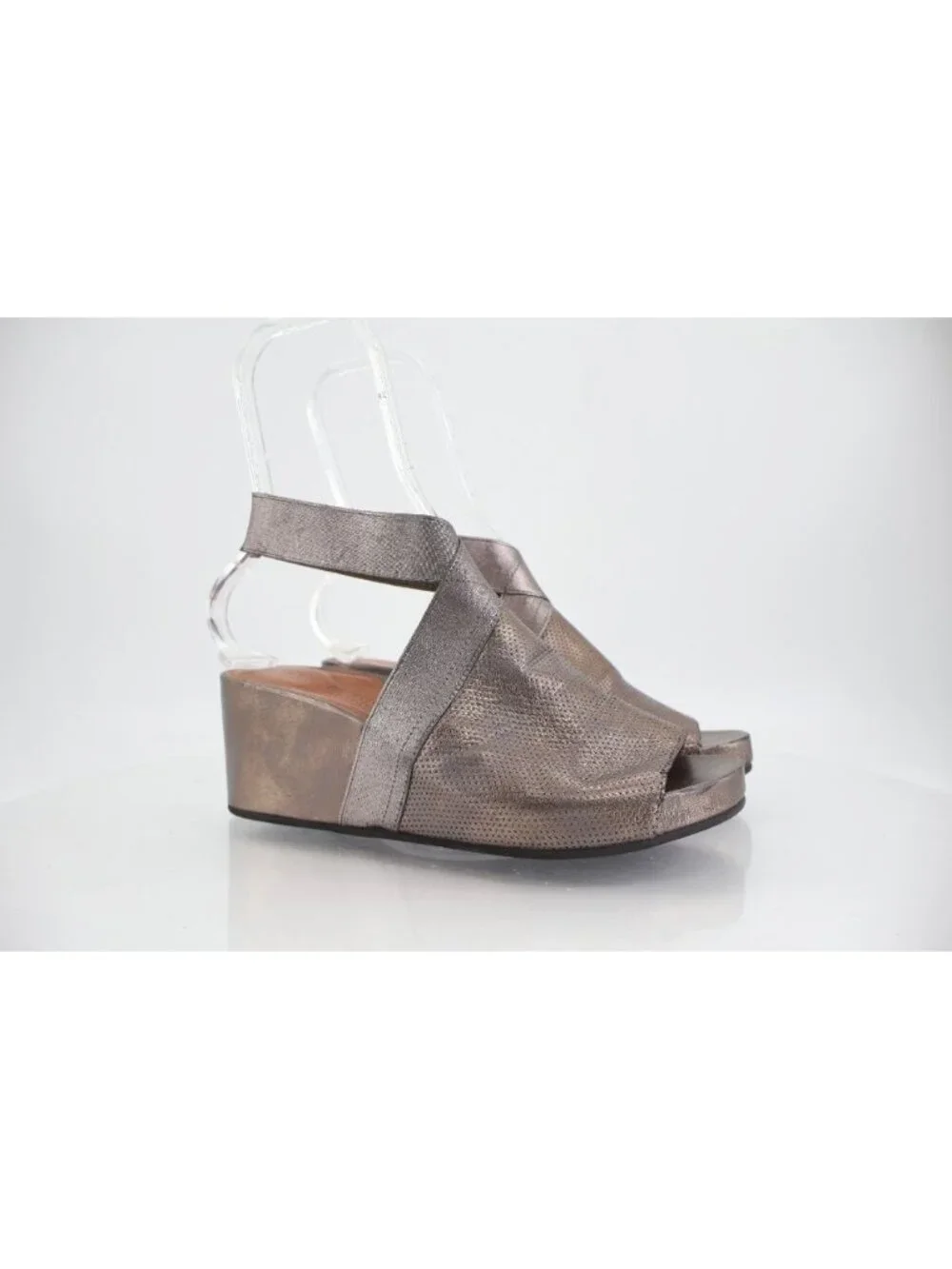 Gentle Souls Gwendaline Sandals Women's Size 9.5 Pewter Gray Metallic Brushed